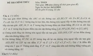 Đề Toán thi học sinh giỏi quốc gia ngày 2